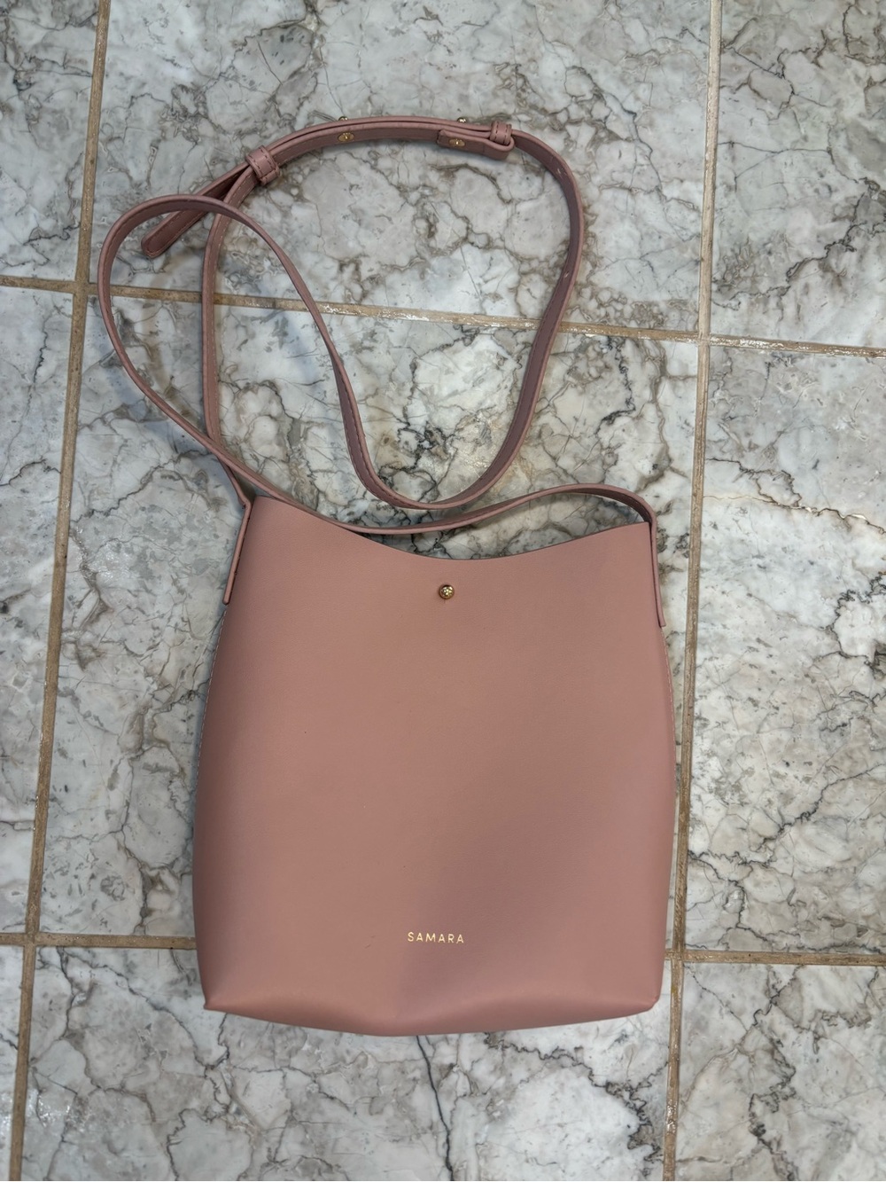 Samara Vegan Leather Crossbody Bag Pink Minimalist Shoulder Purse